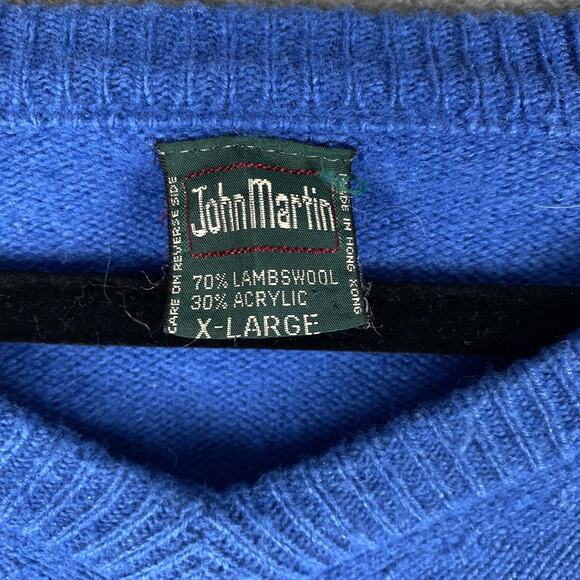John Martin Sweater Mens XL V Neck Lambswool Blend Pullover Soft Warm Knit - Picture 11 of 16